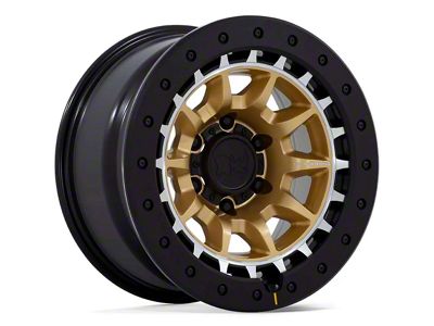 Black Rhino Tusk Matte Gold with Machined Ring 6-Lug Wheel; 17x8.5; 0mm Offset (10-24 4Runner)