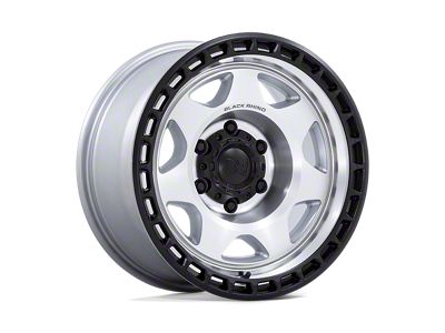 Black Rhino Voyager Silver Machined Face with Matte Black Lip 6-Lug Wheel; 17x8.5; 0mm Offset (10-24 4Runner)