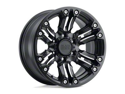 Black Rhino Asagai Matte Black and Machined with Stainless Bolts 6-Lug Wheel; 18x9.5; 12mm Offset (22-24 Bronco Raptor)
