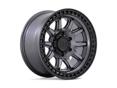 Black Rhino Calico Matte Gunmetal with Matte Black Lip 6-Lug Wheel; 17x8.5; -10mm Offset (21-24 Bronco, Excluding Raptor)