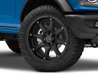 Black Rhino Glamis Matte Black 6-Lug Wheel; 20x9; -12mm Offset (21-24 Bronco, Excluding Raptor)