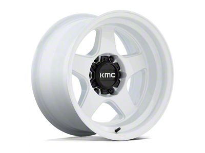 KMC Lobo Gloss White 6-Lug Wheel; 17x8.5; -10mm Offset (21-24 Bronco, Excluding Raptor)
