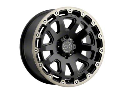 Black Rhino Razorback Matte Black with Machined Dark Tint Lip 6-Lug Wheel; 20x12; -44mm Offset (21-24 Bronco, Excluding Raptor)