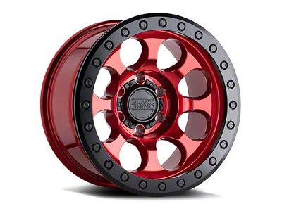 Black Rhino Riot Candy Red with Black Ring 6-Lug Wheel; 17x9; -18mm Offset (21-24 Bronco, Excluding Raptor)