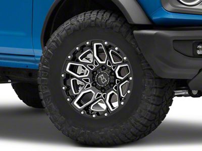 Black Rhino Shrapnel Gloss Black Milled 6-Lug Wheel; 17x9.5; 12mm Offset (21-22 Bronco)