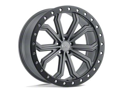 Black Rhino Trabuco Matte Gunmetal with Black Ring and Silver Bolts Wheel; 20x10; 30mm Offset (99-04 Jeep Grand Cherokee WJ)