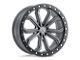 Black Rhino Trabuco Matte Gunmetal with Black Ring and Silver Bolts Wheel; 20x10; 30mm Offset (99-04 Jeep Grand Cherokee WJ)