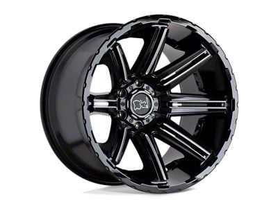 Black Rhino Rampage Gloss Black with Mirror Cut Face and Translucent Clear Wheel; 20x12; -44mm Offset (05-10 Jeep Grand Cherokee WK)