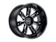 Black Rhino Locker Gloss Black with Milled Spokes Wheel; 20x8.5; 30mm Offset (84-01 Jeep Cherokee XJ)