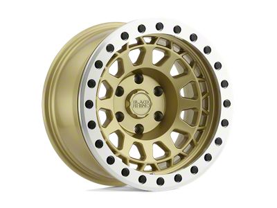 Black Rhino Primm Beadlock Matte Gold with Machined Ring Wheel; 17x8.5; -38mm Offset (84-01 Jeep Cherokee XJ)