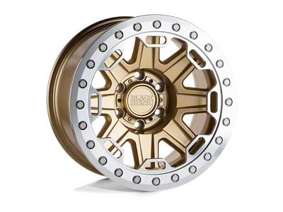 Black Rhino Rift Beadlock Matte Gold with Machined Ring Wheel; 17x8.5; -38mm Offset (84-01 Jeep Cherokee XJ)