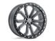 Black Rhino Trabuco Matte Gunmetal with Black Ring and Silver Bolts Wheel; 18x8; 35mm Offset (84-01 Jeep Cherokee XJ)