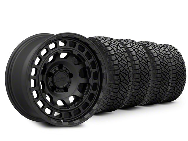 17x8.5 Black Rhino Chamber & 35in NITTO All-Terrain Ridge Grappler A/T Tire Package (20-24 Jeep Gladiator JT)