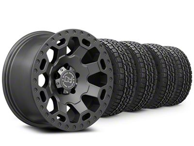 17x9 Black Rhino Warlord & 34in Toyo All-Terrain Open Country A/T III Tire Package (20-25 Jeep Gladiator JT)