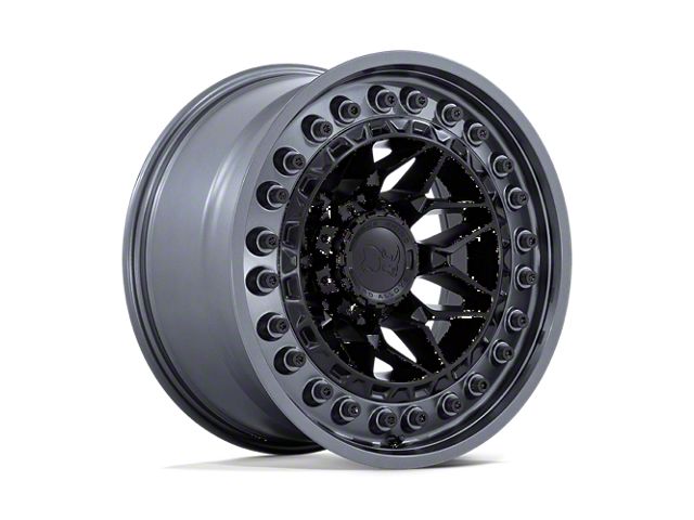 Black Rhino Alpha Matte Black with Gunmetal Lip Wheel; 18x9 (20-24 Jeep Gladiator JT)