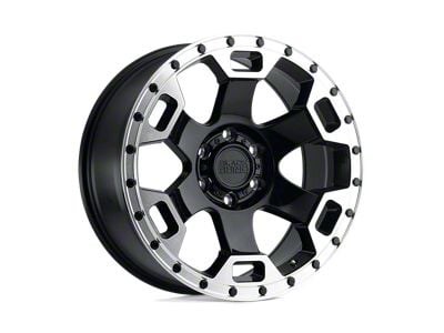 Black Rhino Gauntlet Gloss Black with Mirror Machined Ring Wheel; 17x8.5; -18mm Offset (20-24 Jeep Gladiator JT)