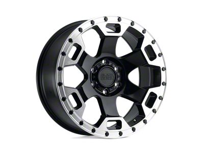 Black Rhino Gauntlet Gloss Black with Mirror Machined Ring Wheel; 18x9; -18mm Offset (20-24 Jeep Gladiator JT)