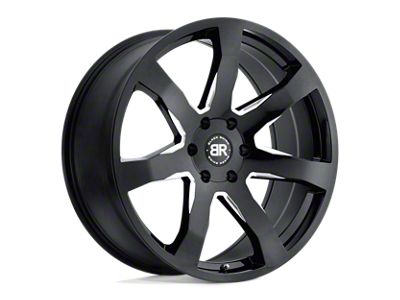 Black Rhino Mozambique Gloss Black Milled Wheel; 22x9.5; 30mm Offset (20-24 Jeep Gladiator JT)