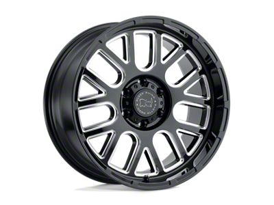 Black Rhino Pismo Gloss Black with Milled Spokes Wheel; 20x9.5; -18mm Offset (20-24 Jeep Gladiator JT)