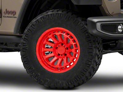 Black Rhino Raid Gloss Red Wheel; 17x8.5; -18mm Offset (20-24 Jeep Gladiator JT)