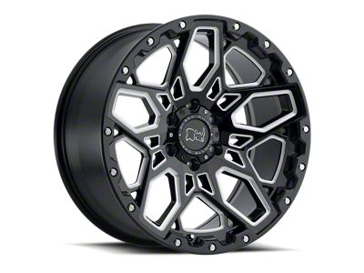 Black Rhino Shrapnel Gloss Black with Milled Spokes Wheel; 17x9.5 (20-24 Jeep Gladiator JT)