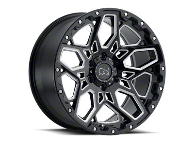 Black Rhino Shrapnel Gloss Black with Milled Spokes Wheel; 17x9.5; -18mm Offset (20-24 Jeep Gladiator JT)