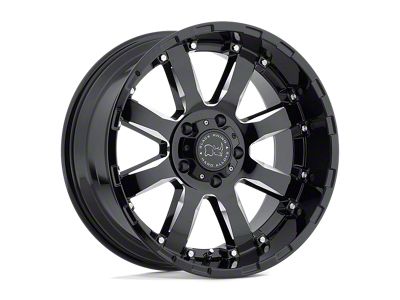 Black Rhino Sierra Gloss Black with Milled Spokes Wheel; 20x11.5; -44mm Offset (20-24 Jeep Gladiator JT)