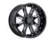 Black Rhino Sierra Gloss Black with Milled Spokes Wheel; 22x10; -23mm Offset (20-24 Jeep Gladiator JT)