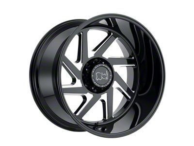 Black Rhino Swerve Gloss Black with Double Milled Spokes Wheel; 22x14; -76mm Offset (20-24 Jeep Gladiator JT)