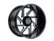 Black Rhino Swerve Gloss Black with Double Milled Spokes Wheel; 22x14 (20-24 Jeep Gladiator JT)