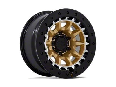 Black Rhino Tusk Matte Gold with Machined Ring Wheel; 17x8.5; 0mm Offset (20-24 Jeep Gladiator JT)