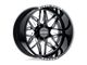 Black Rhino Twister Gloss Black with Milled Spokes Wheel; Left Directional; 22x14; -76mm Offset (20-24 Jeep Gladiator JT)