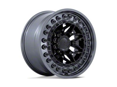 Black Rhino Alpha Matte Black with Gunmetal Lip Wheel; 17x9; -12mm Offset (99-04 Jeep Grand Cherokee WJ)