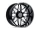 Black Rhino Twister Gloss Black with Milled Spokes Wheel; Left Directional; 24x14; -76mm Offset (99-04 Jeep Grand Cherokee WJ)