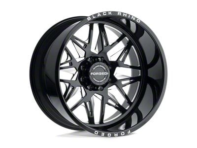 Black Rhino Twister Gloss Black with Milled Spokes Wheel; Left Directional; 22x14; -76mm Offset (11-21 Jeep Grand Cherokee WK2)