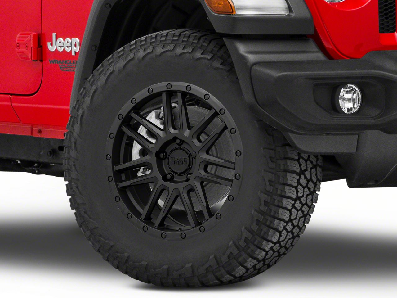 Black Rhino Jeep Wrangler Arches Matte Black Wheel; 18x8 ...