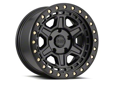 Black Rhino Reno Matte Black with Brass Bolts Wheel; 17x9; -18mm Offset (07-18 Jeep Wrangler JK)