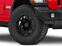 Black Rhino Overland Matte Black Wheel; 17x9.5; -18mm Offset (18-25 Jeep Wrangler JL)