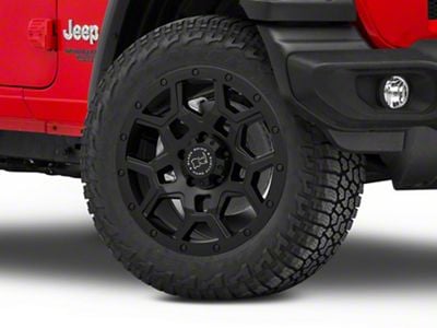 Black Rhino Overland Matte Black Wheel; 20x9.5; -18mm Offset (18-24 Jeep Wrangler JL)