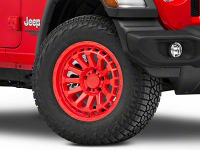 Black Rhino Raid Gloss Red Wheel; 18x9.5; -18mm Offset (18-24 Jeep Wrangler JL)