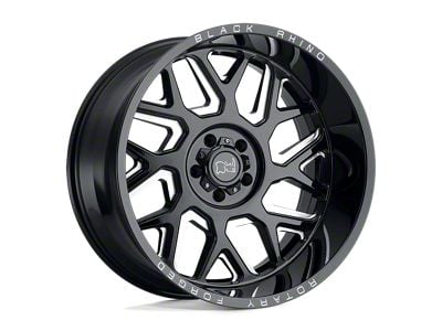 Black Rhino Reaper Gloss Black Milled Wheel; 22x11.5; -44mm Offset (18-24 Jeep Wrangler JL)