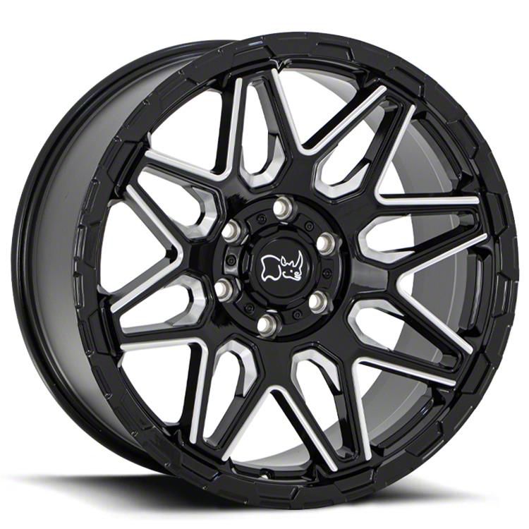 Black Rhino Titan Shockwave Gloss Black Milled 6-Lug Wheel; 20x9.5 ...