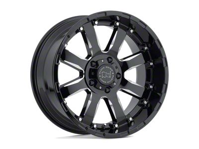 Black Rhino Sierra Gloss Black Milled 6-Lug Wheel; 22x10; -12mm Offset (16-24 Titan XD)