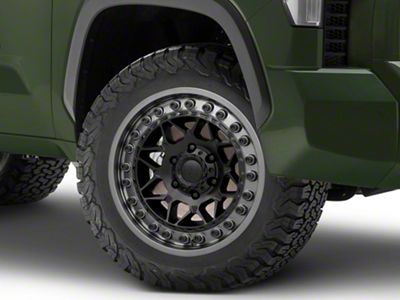 Black Rhino Alpha Matte Black with Gunmetal Lip 6-Lug Wheel; 20x10; -18mm Offset (22-24 Tundra)