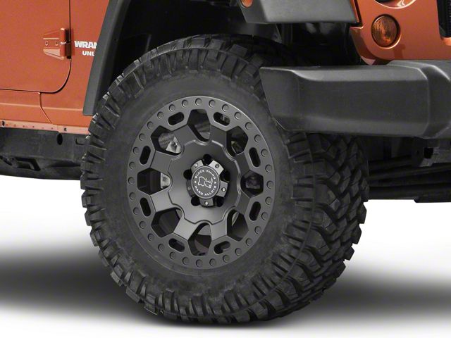 Black Rhino Warlord Matte Gunmetal Wheel; 18x8 (07-18 Jeep Wrangler JK)