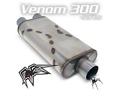 Black Widow Exhaust Venow 300 Series Single/Dual Muffler; 3-Inch Inlet/2.50-Inch Outlet (Universal; Some Adaptation May Be Required)