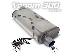 Black Widow Exhaust Venow 300 Series Offset/Offset Muffler; 3-Inch Inlet/3-Inch Outlet (Universal; Some Adaptation May Be Required)