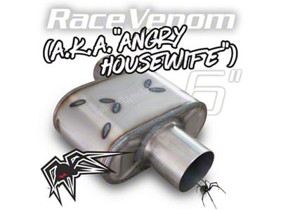 Black Widow Exhaust Angry Housewife Series Offset/Center Muffler; 3.50-Inch Inlet/3.50-Inch Outlet (Universal; Some Adaptation May Be Required)