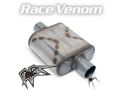 Black Widow Exhaust Race Venom Series Center/Center Muffler; 3.50-Inch Inlet/3.50-Inch Outlet (Universal; Some Adaptation May Be Required)