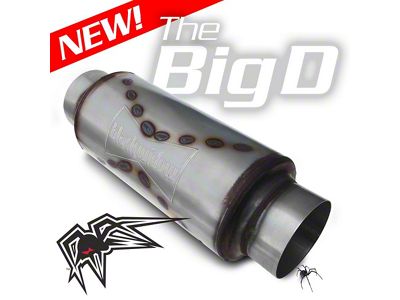 Black Widow Exhaust The Big D Series Center/Center Muffler; 4.50-Inch Inlet/4.50-Inch Outlet (Universal; Some Adaptation May Be Required)